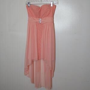 Neon by butux girls size small strapless orange dress.